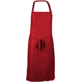 Mercer Culinary M61120RD Genesis® Red Poly-Cotton Bib Apron with Adjustable Neck - 33" x 23"