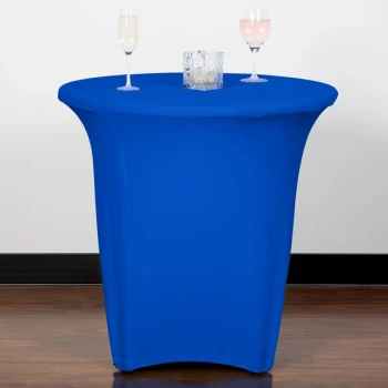 Snap Drape CN420R3030572 Contour Cover 30" Round Royal Blue Spandex Table Cover