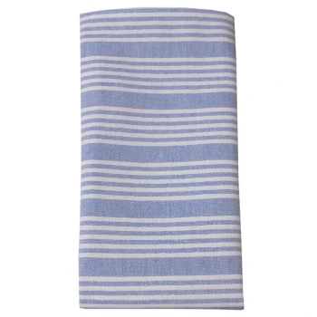 Snap Drape 54351822NH763 Blue Ticking Striped Cloth Napkins, 18" x 22" - 12/Pack