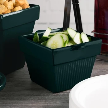 TableCraft CW1460HGN 1.5 Qt. Hunter Green Cast Aluminum Square Condiment Bowl