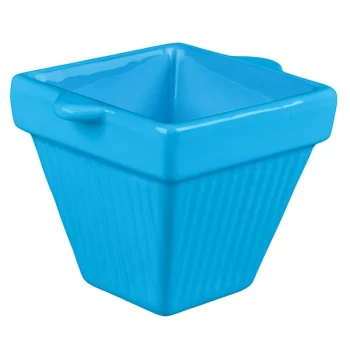 TableCraft CW1480SBL 18 oz. Sky Blue Cast Aluminum Square Condiment Bowl