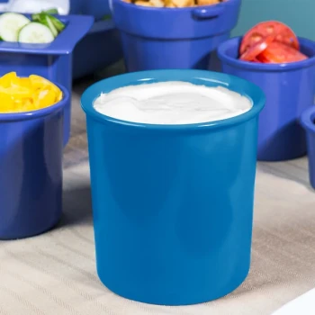 TableCraft CW1680SBL 2.5 Qt. Sky Blue Cast Aluminum Salad Dressing Bowl