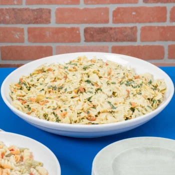 TableCraft CW3160W 5.5 Qt. White Cast Aluminum Pasta Bowl