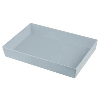 TableCraft CW5000GY Simple Solutions Full Size Gray Cast Aluminum Straight Sided Bowl - 3" Deep