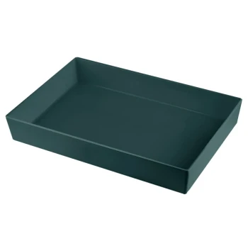 TableCraft CW5000HGN Simple Solutions Full Size Hunter Green Cast Aluminum Straight Sided Bowl - 3" Deep