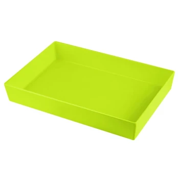 TableCraft CW5000LG Simple Solutions Full Size Lime Green Cast Aluminum Straight Sided Bowl - 3" Deep