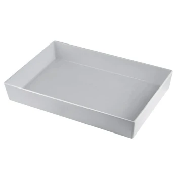 TableCraft CW5000N Simple Solutions Full Size Natural Finish Cast Aluminum Straight Sided Bowl - 3" Deep