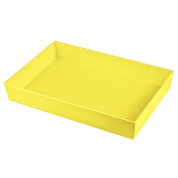 TableCraft CW5000Y Simple Solutions Full Size Yellow Cast Aluminum Straight Sided Bowl - 3" Deep