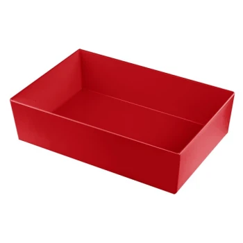 TableCraft CW5002R Simple Solutions Full Size Red Cast Aluminum Deep Straight Sided Bowl - 5" Deep