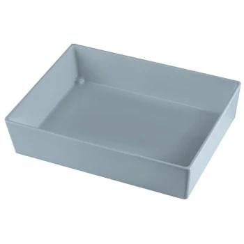 TableCraft CW5004GY Simple Solutions 1/2 Size Gray Cast Aluminum Straight Sided Bowl - 3" Deep