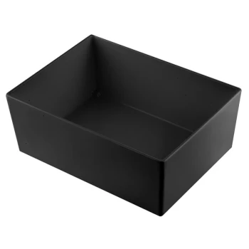 TableCraft CW5006BK Simple Solutions 1/2 Size 8 Qt. Black Cast Aluminum Deep Straight Sided Bowl - 5" Deep