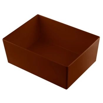 TableCraft CW5006BR Simple Solutions 1/2 Size 8 Qt. Brown Cast Aluminum Deep Straight Sided Bowl - 5" Deep