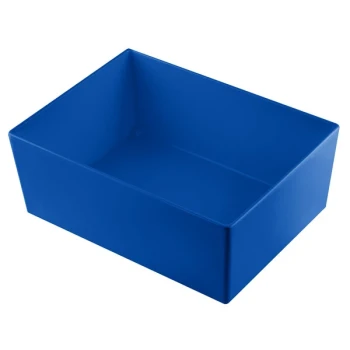 TableCraft CW5006CBL Simple Solutions 1/2 Size 8 Qt. Cobalt Blue Cast Aluminum Deep Straight Sided Bowl - 5" Deep