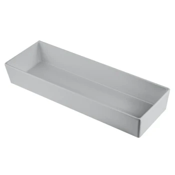 TableCraft CW5008N Simple Solutions 1/2 Size Long Natural Finish Cast Aluminum Straight Sided Bowl - 3" Deep