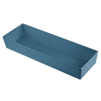 TableCraft CW5008PB Simple Solutions 1/2 Size Long Pigeon Blue Cast Aluminum Straight Sided Bowl - 3" Deep