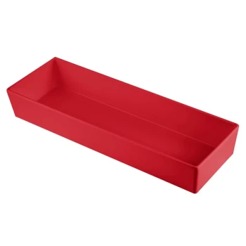 TableCraft CW5008R Simple Solutions 1/2 Size Long Red Cast Aluminum Straight Sided Bowl - 3" Deep