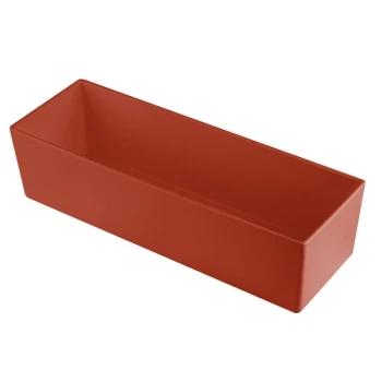 TableCraft CW5010CP Simple Solutions 1/2 Size Long Copper Cast Aluminum Deep Straight Sided Bowl - 5" Deep