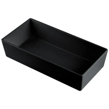 TableCraft CW5012BK Simple Solutions 1/3 Size Black Cast Aluminum Straight Sided Bowl - 3" Deep