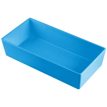 TableCraft CW5012SBL Simple Solutions 1/3 Size Sky Blue Cast Aluminum Straight Sided Bowl - 3" Deep