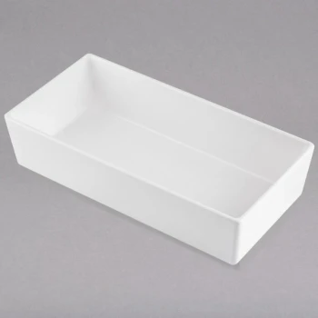 TableCraft CW5012W Simple Solutions 1/3 Size White Cast Aluminum Straight Sided Bowl - 3" Deep