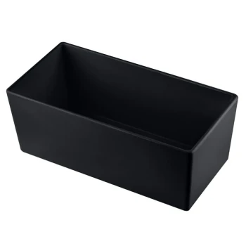 TableCraft CW5014BK Simple Solutions 1/3 Size Black Cast Aluminum Deep Straight Sided Bowl - 5" Deep