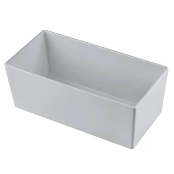 TableCraft CW5014N Simple Solutions 1/3 Size Natural Finish Cast Aluminum Deep Straight Sided Bowl - 5" Deep
