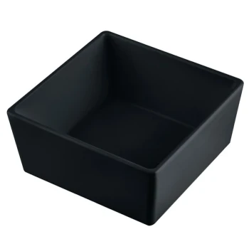 TableCraft CW5016BK Simple Solutions 1/6 Size Black Cast Aluminum Straight Sided Bowl - 3" Deep