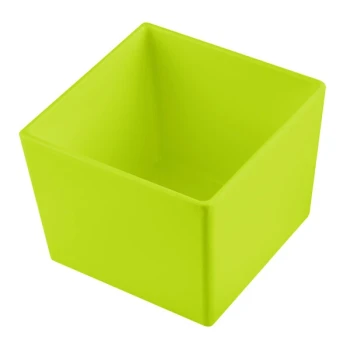 TableCraft CW5018LG Simple Solutions 1/6 Size Lime Green Cast Aluminum Straight Sided Bowl - 5" Deep