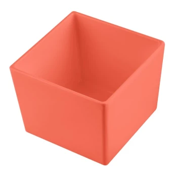 TableCraft CW5018SNX Simple Solutions 1/6 Size Sunset Orange Cast Aluminum Straight Sided Bowl - 5" Deep