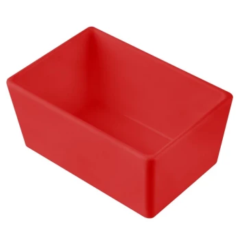 TableCraft CW5020R Simple Solutions 1/9 Size Red Cast Aluminum Straight Sided Bowl - 3" Deep