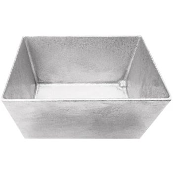 TableCraft CW5026N Simple Solutions 1/4 Size Natural Finish Cast Aluminum Deep Straight Sided Bowl - 5" Deep