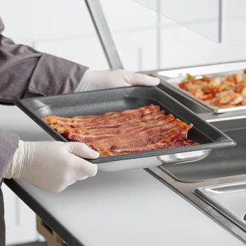 Vollrath 90217 Super Pan 3® 1/2 Size 1 1/2" Deep Anti-Jam Stainless Steel SteelCoat x3 Non-Stick Steam Table / Hotel Pan - 22 Gauge