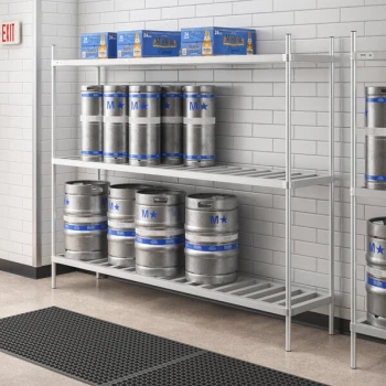 Regency 10 Keg Aluminum Keg Rack - 20" x 93" x 76"