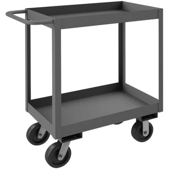 Durham Mfg 24 1/4" x 42 1/4" x 39" 2-Shelf Steel Stock Cart with 3" Lipped Edge RSC3-2436-2-3.6K-95 - 3,600 lb. Capacity