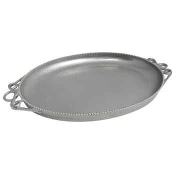 Bon Chef 2100P Bolero 12 1/2" x 17 1/2" Pewter-Glo Cast Aluminum Platter