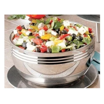 Bon Chef 9320 Cold Wave 10.10 Qt. Triple Wall Bowl with Stacking Cover