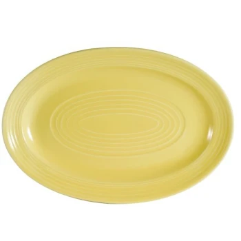 CAC TG-14-SFL Tango 13 5/8" x 9 3/8" Sunflower Oval Platter - 12/Case