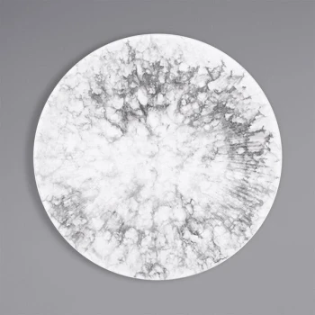 Elite Global Solutions Hermosa 8 1/4" Black Marble Embossed Coupe Melamine Plate B379825-BBM - 6/Case