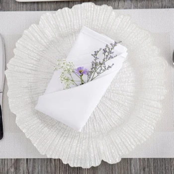 Charge It by Jay 13" Round Reef White Glass Charger Plate - 12/Pack