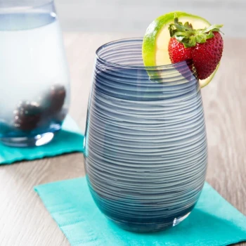 Stolzle Twister from Global Tableware Collective 16.5 oz. Smoky Blue Stemless Wine Glass / Tumbler - 24/Case