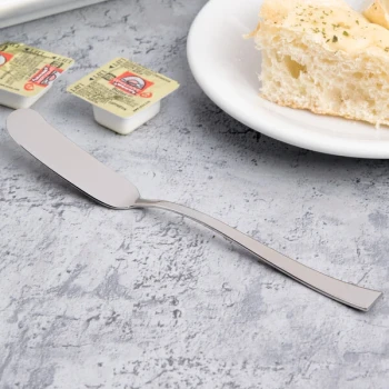 Arcoroc T3627 Latham 7" 18/10 Stainless Steel Extra Heavy Weight Butter Spreader by Arc Cardinal - 12/Case