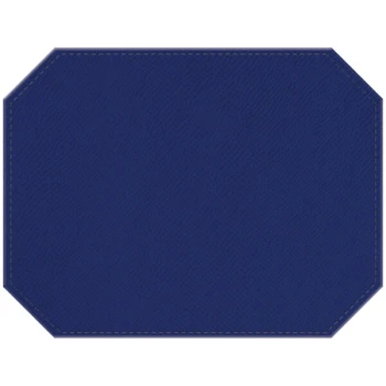 H. Risch, Inc. PLACEMATDXOCT-RIOBLUE Rio 16" x 12" Customizable Blue Premium Sewn Faux Leather Octagon Placemat