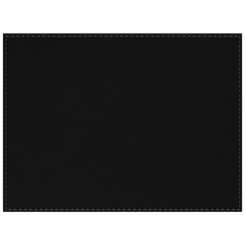 H. Risch, Inc. PLACEMATDX-RIOBLACK Rio 16" x 12" Customizable Black Premium Sewn Faux Leather Rectangle Placemat