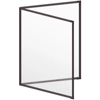 H. Risch, Inc. TED Deluxe Sewn 8 1/2" x 11" Brown 4 View Menu Cover with Black Smooth Corners and Matte Finish