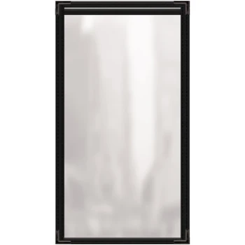 H. Risch, Inc. TES Deluxe Sewn 5 1/2" x 11" Black 2 View Vinyl Menu Cover with Black Smooth Corners and Gloss Finish