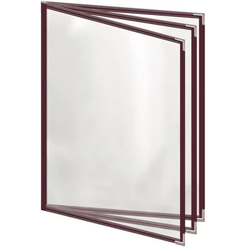H. Risch, Inc. TETB Deluxe Sewn 8 1/2" x 11" Maroon 6 View Vinyl Menu Cover with Silver Smooth Corners and Gloss Finish