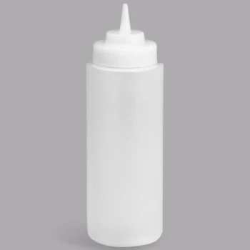 TableCraft 3263C 32 oz. Clear WideMouth™ and Standard Tip Top Squeeze Bottle with 63 mm Opening - 12/Pack