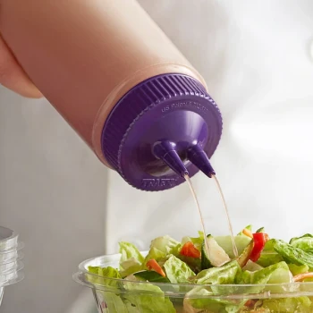 Vollrath 2324-1354 Traex® Color-Mate™ 24 oz. Clear Twin Tip™ Wide Mouth Squeeze Bottle with Purple Cap