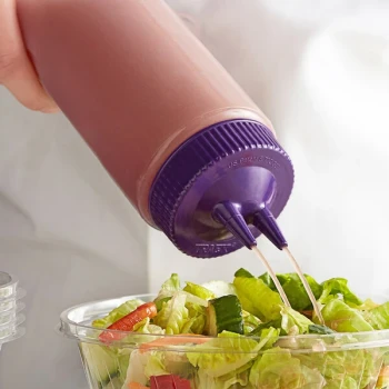 Vollrath 2324C-54 Traex® Color-Mate™ 24 oz. Purple Twin Tip™ Wide Mouth Squeeze Bottle