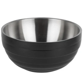 Vollrath 4659160 Double Wall Round Beehive 3.4 Qt. Serving Bowl - Black Black